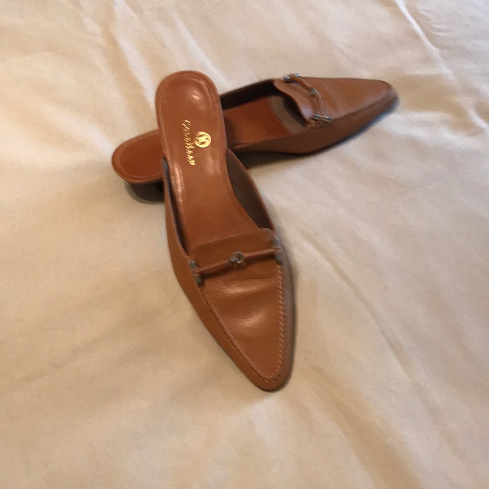 ColeHaan kitten heeled slip on shoes.